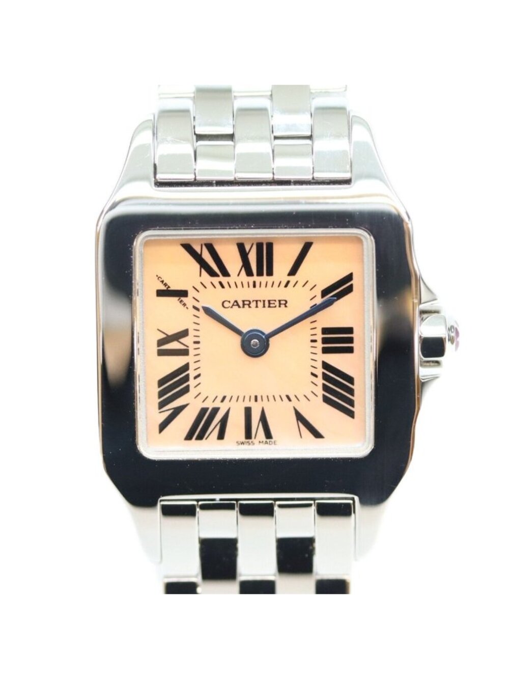 Cartier Pink Shell Dial Santos Demoiselle SM SS Watch
